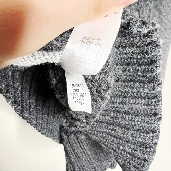 Athleta Madera Chunky Knit Merino Wool Gray Sweater Size XXS Women’s - Picture 3 of 5